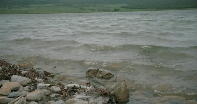 Windy day at lake side