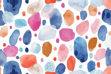 Pastel Watercolor Patterns on Transparent BG