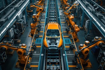 Train Moving Along Conveyor Belt