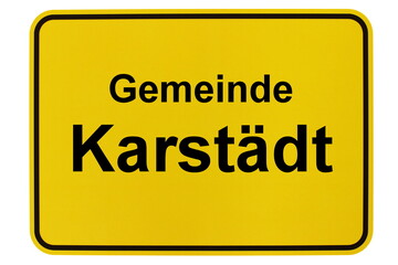 Illustration eines Ortsschildes der Gemeinde Karstädt in Mecklenburg-Vorpommern