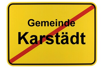 Illustration eines Ortsschildes der Gemeinde Karstädt in Mecklenburg-Vorpommern