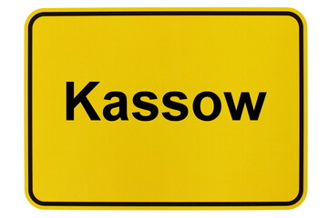 Illustration eines Ortsschildes der Gemeinde Kassow in Mecklenburg-Vorpommern