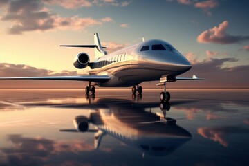 Sleek Modern business jet. Travel corporate. Generate AI