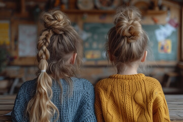 Obraz premium Parents watching their child's school play with pride, symbolizing the support and encouragement in familial achievements. Concept of parental involvement. Generative Ai.