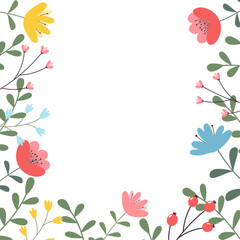 Set of spring hand drawn elements. Floral decor. Flowers, branches, bouquets, watering can, teapot, birdhouse. Spring holidays. Perfect for Valentine's Day, Women's Day, Easter, Mother's Day