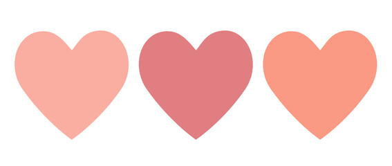 Collection of heart illustrations, Love symbol icon set, love symbol. Design elements for Valentine's day.