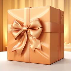 Tan handmade shiny gift box