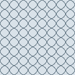 Arabesque Mosaic. Geometric Trellis Tile. Quatrefoil Arabian Ethnic Tesselation. Seamless Persian Pattern. Traditional Seamless Moroccan pattern