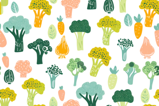 Pastel Vegetable Pattern for Healthy Eating Themes