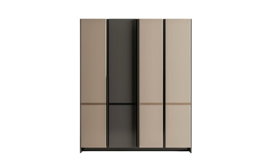 A sleek, modern wardrobe with a minimalist two-tone design, offering a stylish and practical storage solution.