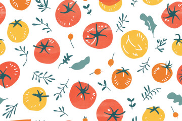 Pastel Vegetable Pattern on Transparent