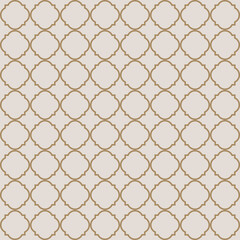 Fototapeta premium Arabesque Mosaic. Geometric Trellis Tile. Quatrefoil Arabian Ethnic Tesselation. Seamless Persian Pattern. Traditional Seamless Moroccan pattern