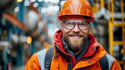 Portrait of male engineer looking at camera and smiling.