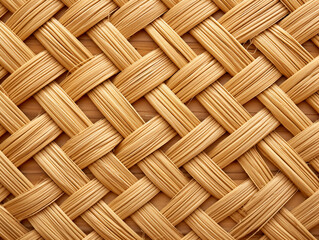  natural straw weaving beige, light brown natural fibers for background, AI Generation