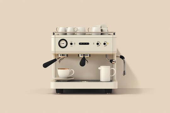 Modern silver professional espresso coffee maker machine