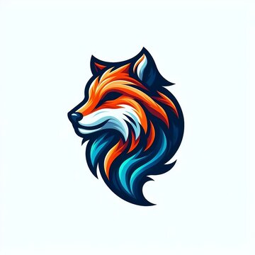 vector logo art illustration of a colorful fox in Vector Design Illustration, decoration, and ornaments for gradient Background design with space for copy created with generative ai
