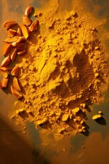 Turmeric wall with shadows on it