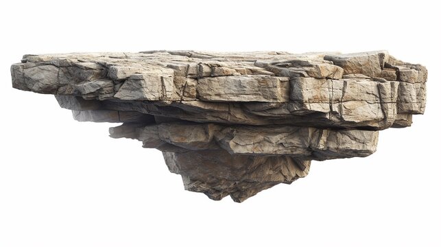Floating Rock Platform isolated on white background.
