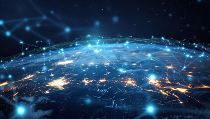 Digital art illustration depicting a global network connection.