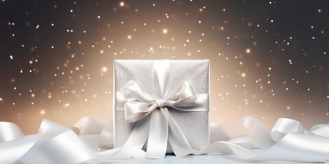 White handmade shiny gift box