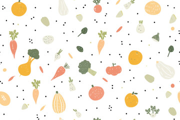 Pastel Vegetable Pattern for Diverse Applications