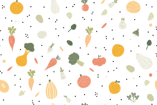 Pastel Vegetable Pattern for Diverse Applications