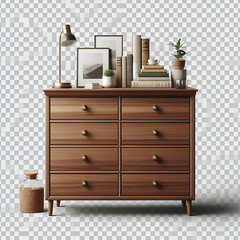 Vintage Retro Traditional Classic Antique Wooden Chest of Drawers Bureau Dresser for Interior Bedroom Wardrobe or Bathroom Dressing Living Room Cabinet ,Home Apartment  Isolated Transparent Background