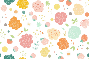Poster Pastel Vegetable Seamless Pattern © Аrtranq