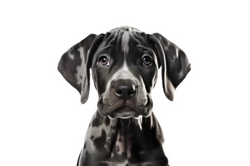 Close-up of a great dane puppy on transparent background png - obrazy, fototapety, plakaty