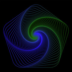 Vector Colored Line Icon Isolated on Dark Background. Spiral Logo.
