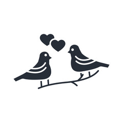 Love birds icon. vector.Editable stroke.linear style sign for use web design,logo.Symbol illustration.