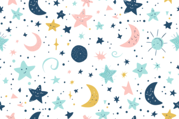 Pastel Night Seamless Pattern