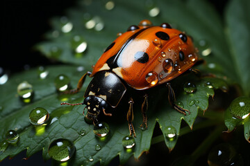 Obraz premium ladybug on leaf