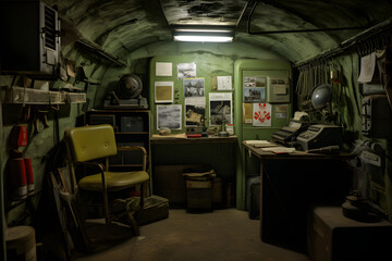 Fototapeta na wymiar Bunnker space, safety bunker, military bunker, underground bunker spot