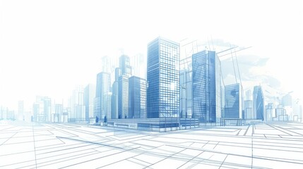 contemporary city background featuring architectural drawings of modern buildings, perfect for web, magazine, or poster use, highlighting urban sophistication