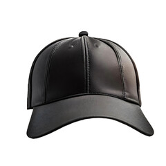 black baseball cap mockup front view isolated on transparent background - obrazy, fototapety, plakaty