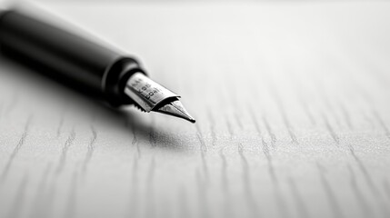 Close-up of black pen on white paper