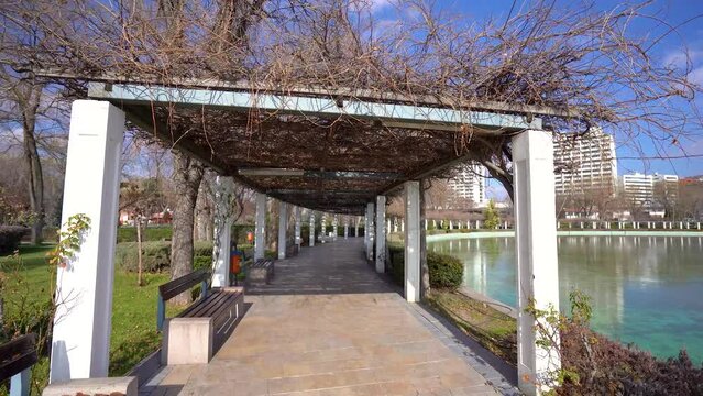 View of Genclik Parki (Youth Park) in Ankara, Turkey 4K