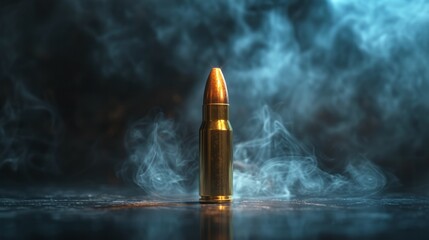 An intense image capturing a hollow point bullet in motion - obrazy, fototapety, plakaty