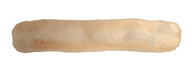 Gold, nacre silver  ink watercolor paper grain texture stain blot on white background.