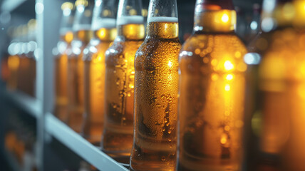 Cold beer in a bottle - Powered by Adobe