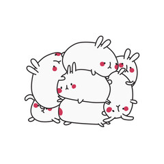 a big pile of rough rabbits