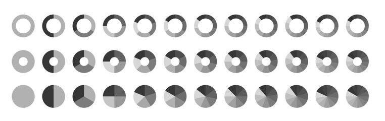 Segment slice circle icon isolated. Pie chart design element, segment infographic, round diagram. PNG