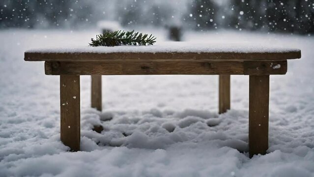 bench in the snow