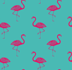 seamless pattern of flamingos