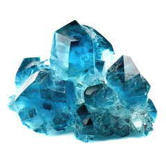 Obraz premium Cerulean blue papagoite crystals on white background