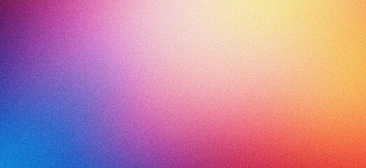 Fototapeta premium Purple orange blue pink grainy gradient background abstract poster design noise texture copy space