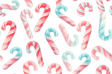 Pastel Candy Cane Pattern for Festive Design