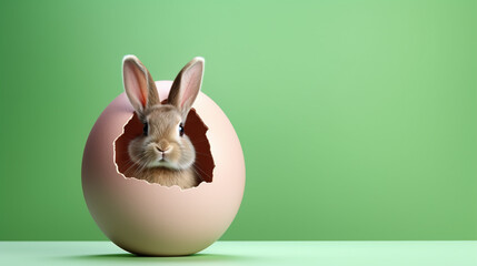 Fototapeta na wymiar easter bunny sit in a egg