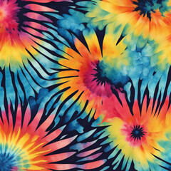 Fototapeta na wymiar Batik texture background. Abstract colourful tie dye textile texture background. Retro, hippie and boho style